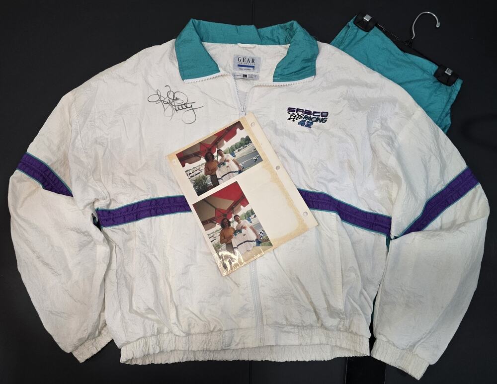 Kyle Petty Autographed Track Suit Including Photo Of Kyle AutographingGear